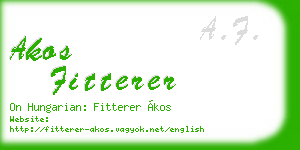 akos fitterer business card